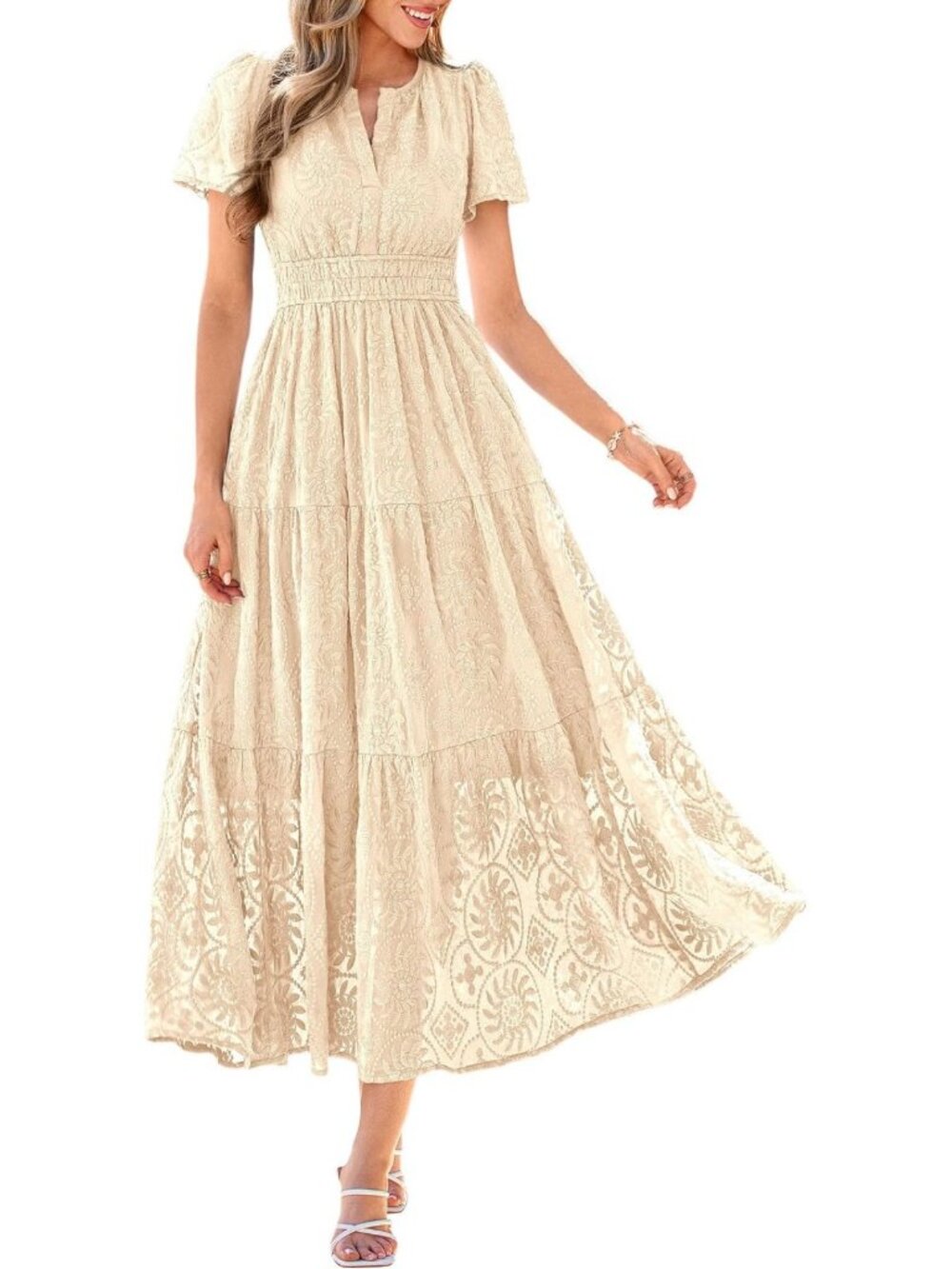 Embroidered Maxi Dress for Women | Elegant Wedding Guest Outfit, Formal Wear